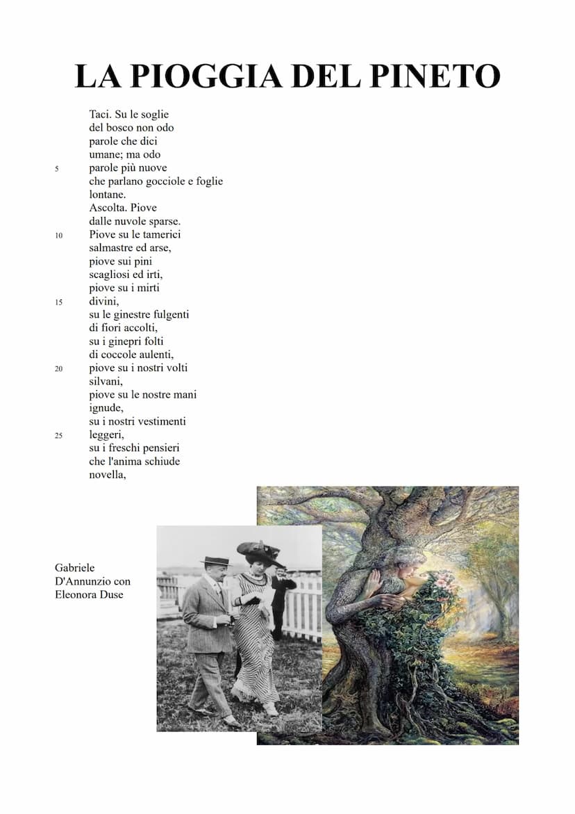 GABRIELE D'ANNUNZIO
La vita:
Nasce a Pescara 1863 da una famiglia borghese.
Prato: frequenta un collegio prestigioso e consegue la maturità
