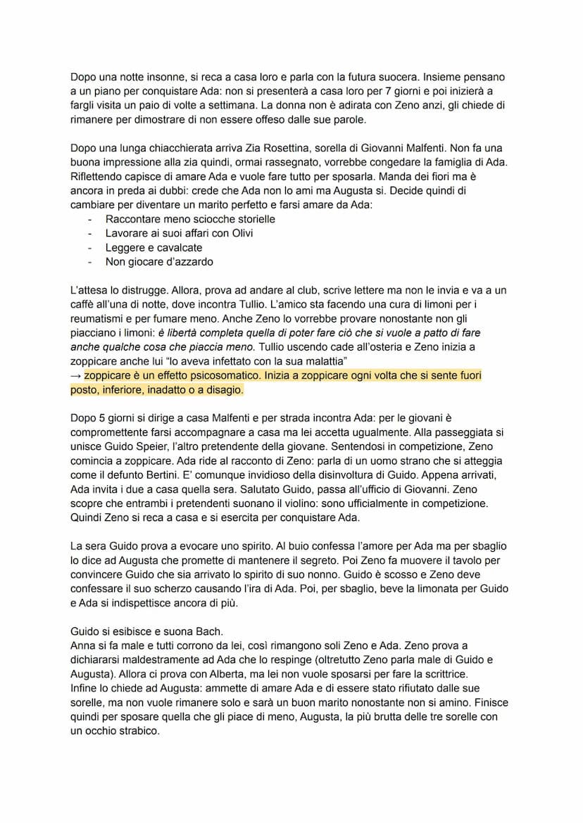 La coscienza di Zeno
Il dottore gli ha prescritto di scrivere la sua vita per capirsi meglio, smettere di fumare e
facilitare la riemersione