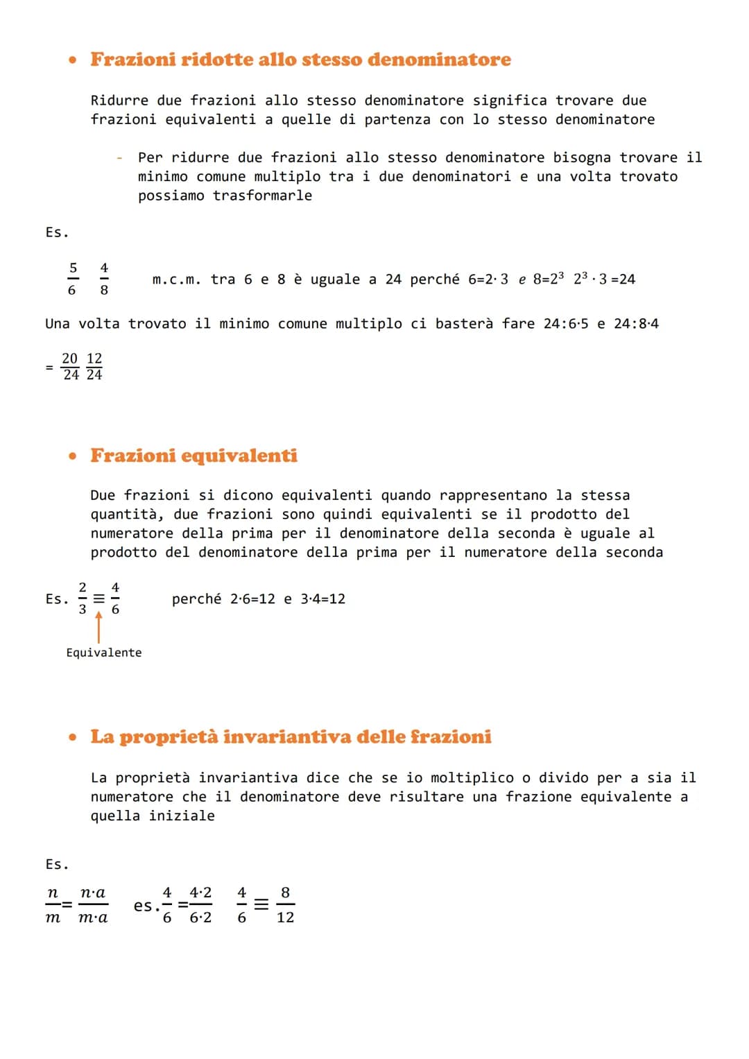 • Cos'è una frazione
Una frazione è una coppia ordinata di numeri, di cui il denominatore deve
essere diverso da 0, le frazioni possono esse