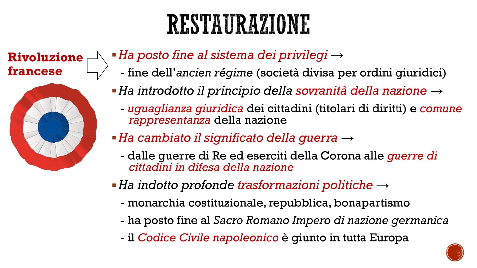 RESTAURAZIONE E
CONGRESSO DI VIENNA
G
THE ORDE Età della
Restaurazione
Significato
rep
Desas
■
- 1830 → nuova rivoluzione liberale in Franci