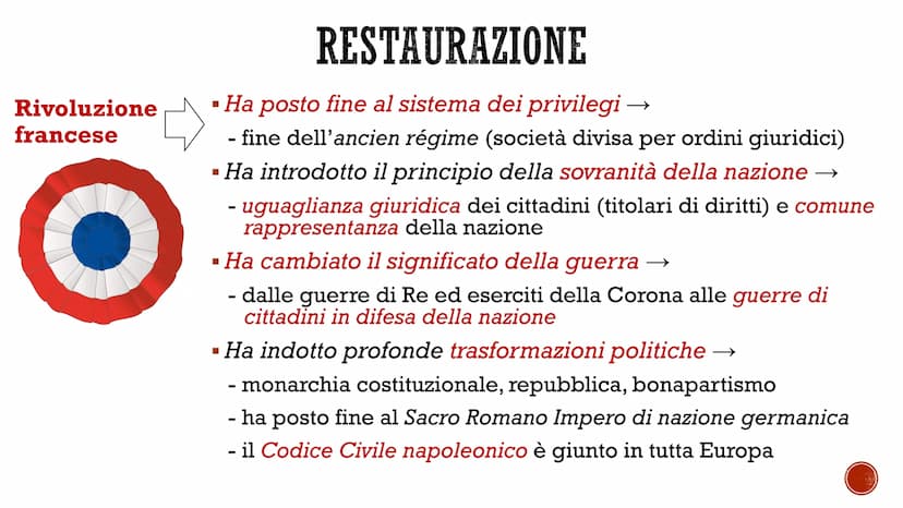 RESTAURAZIONE E
CONGRESSO DI VIENNA
G
THE ORDE Età della
Restaurazione
Significato
rep
Desas
■
- 1830 → nuova rivoluzione liberale in Franci