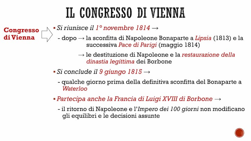 RESTAURAZIONE E
CONGRESSO DI VIENNA
G
THE ORDE Età della
Restaurazione
Significato
rep
Desas
■
- 1830 → nuova rivoluzione liberale in Franci