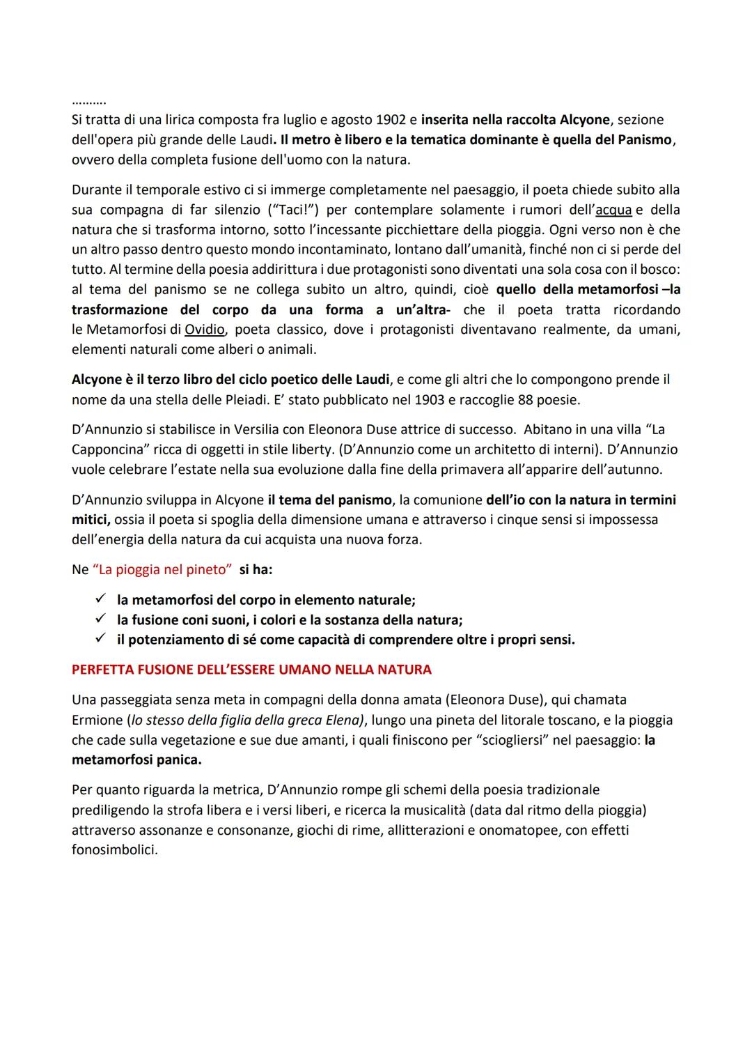 # La pioggia nel pineto, Gabriele D'Annunzio (1863-1938)

Taci. Su le soglie
del bosco non odo
parole che dici
umane; ma odo
parole più nuov