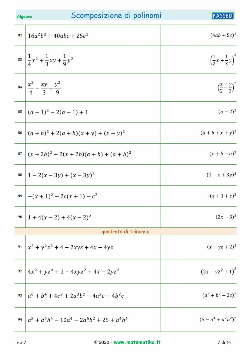 Algebra
1 2a²-4ab
2
3
4
5
6
7
8
ab² + ab
6ab³ +9a²b
3x³ - 2x²
13
15x²y - 10x³
20ax² - 15a²x
v 3.7
50x²y³ - 20xy4
9 3x³y³ - 15x³
121x4 - 132x
