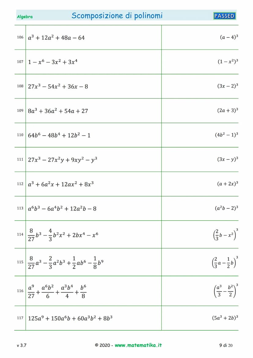 Algebra
1 2a²-4ab
2
3
4
5
6
7
8
ab² + ab
6ab³ +9a²b
3x³ - 2x²
13
15x²y - 10x³
20ax² - 15a²x
v 3.7
50x²y³ - 20xy4
9 3x³y³ - 15x³
121x4 - 132x