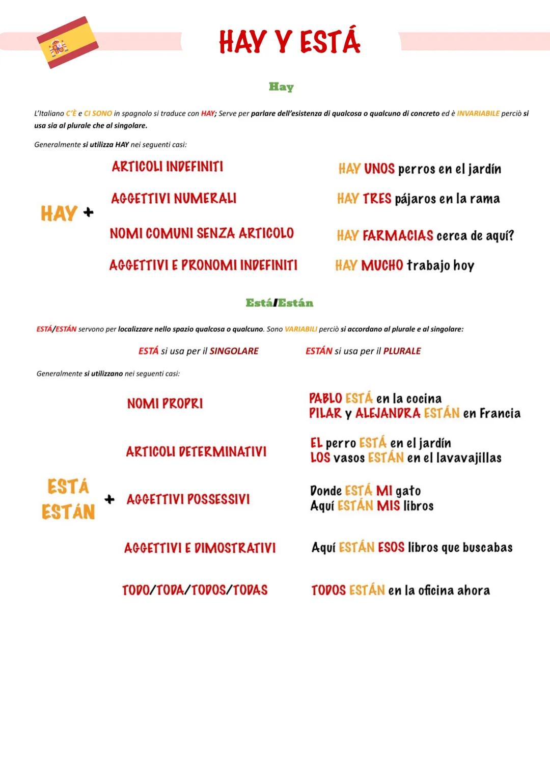 HAY
L'Italiano C'È e CI SONO in spagnolo si traduce con HAY; Serve per parlare dell'esistenza di qualcosa o qualcuno di concreto ed è INVARI