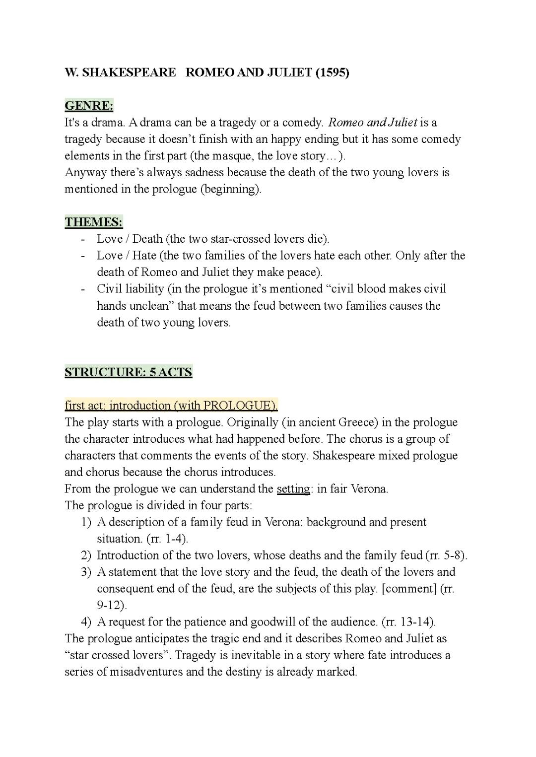 Romeo and Juliet by William Shakespeare: Themes, Acts, and More