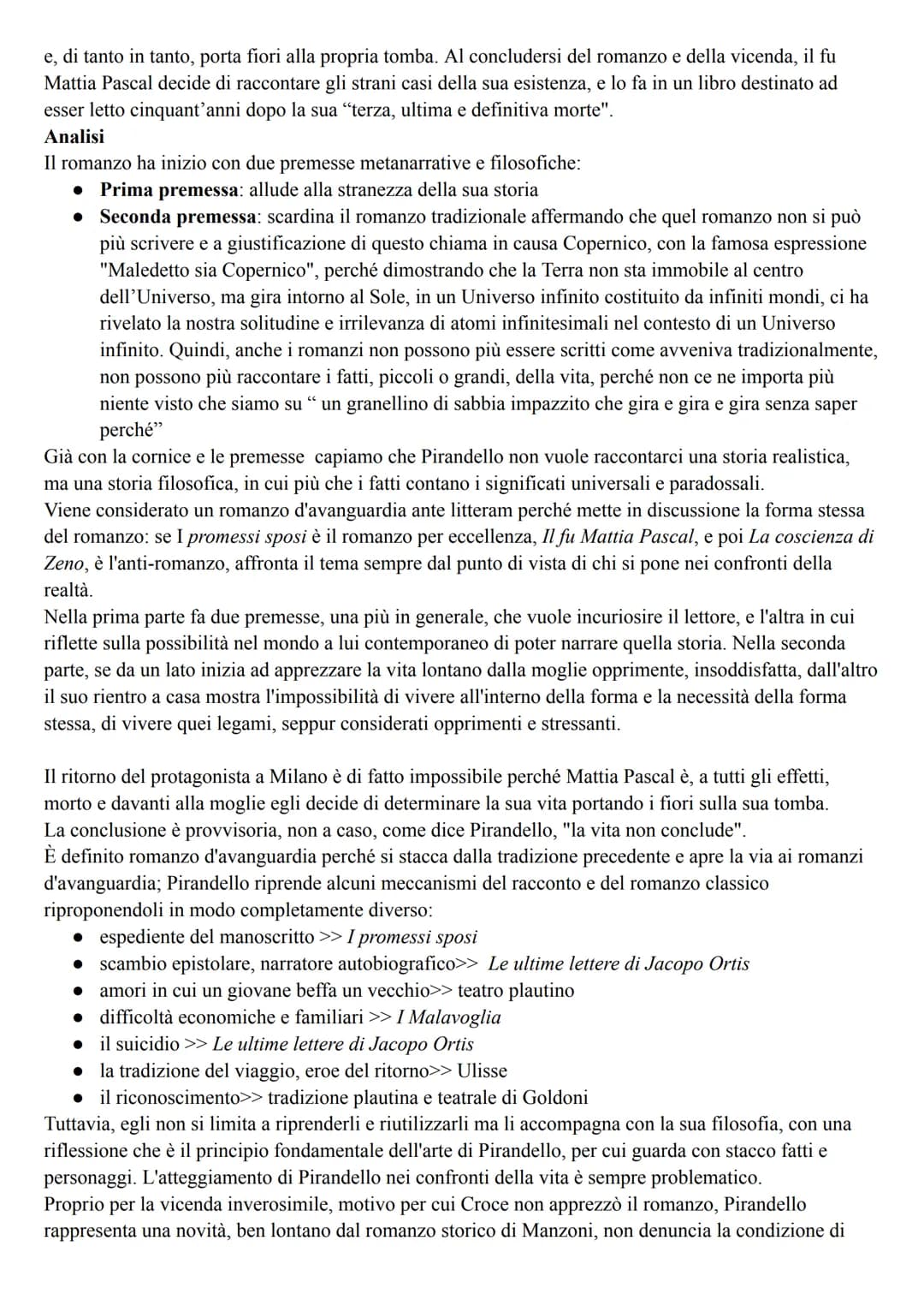 Pirandello
Vita
Pirandello si definisce "figlio del Cavuso", del caos, in un frammento di autobiografia del 1893: "Io
dunque sono figlio del
