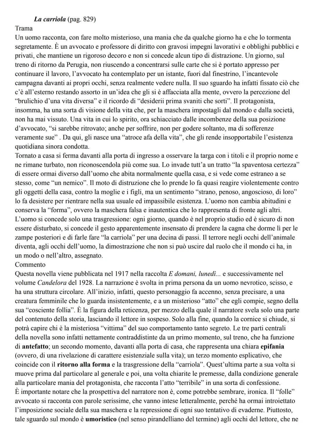 Pirandello
Vita
Pirandello si definisce "figlio del Cavuso", del caos, in un frammento di autobiografia del 1893: "Io
dunque sono figlio del