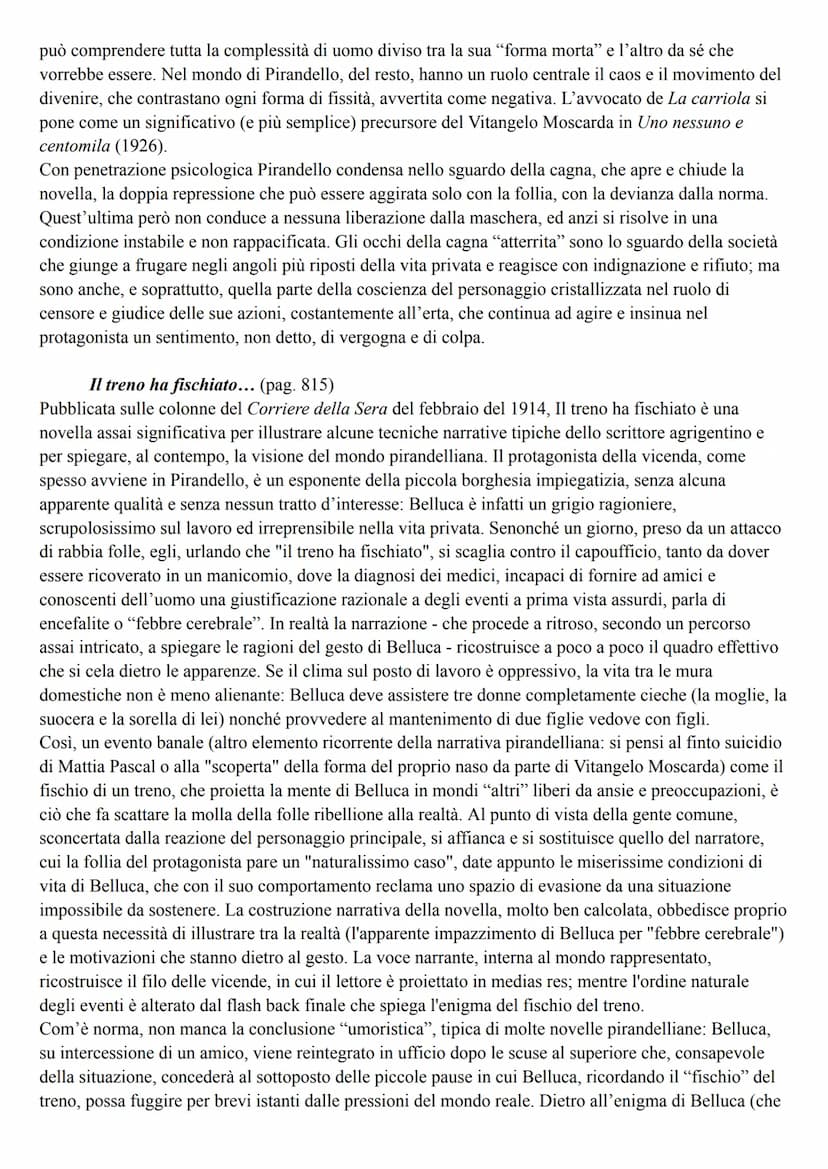 Pirandello
Vita
Pirandello si definisce "figlio del Cavuso", del caos, in un frammento di autobiografia del 1893: "Io
dunque sono figlio del