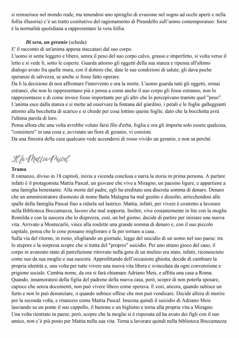 Pirandello
Vita
Pirandello si definisce "figlio del Cavuso", del caos, in un frammento di autobiografia del 1893: "Io
dunque sono figlio del