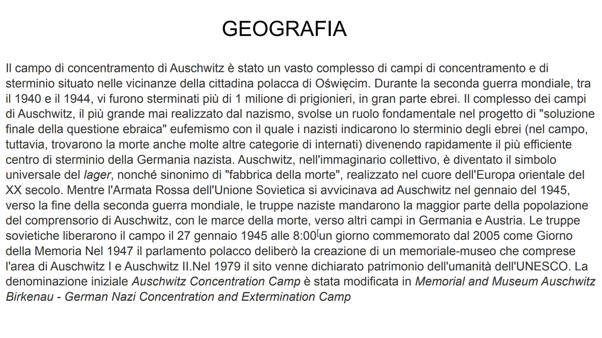 COLLEGAMENTI
FRANCESE: caso dreyfus
ITALIANO: primo levi
ARTE: David Olère: "Il cibo dei morti per i vivi"
SCIENZE: gli esperimenti sugli eb