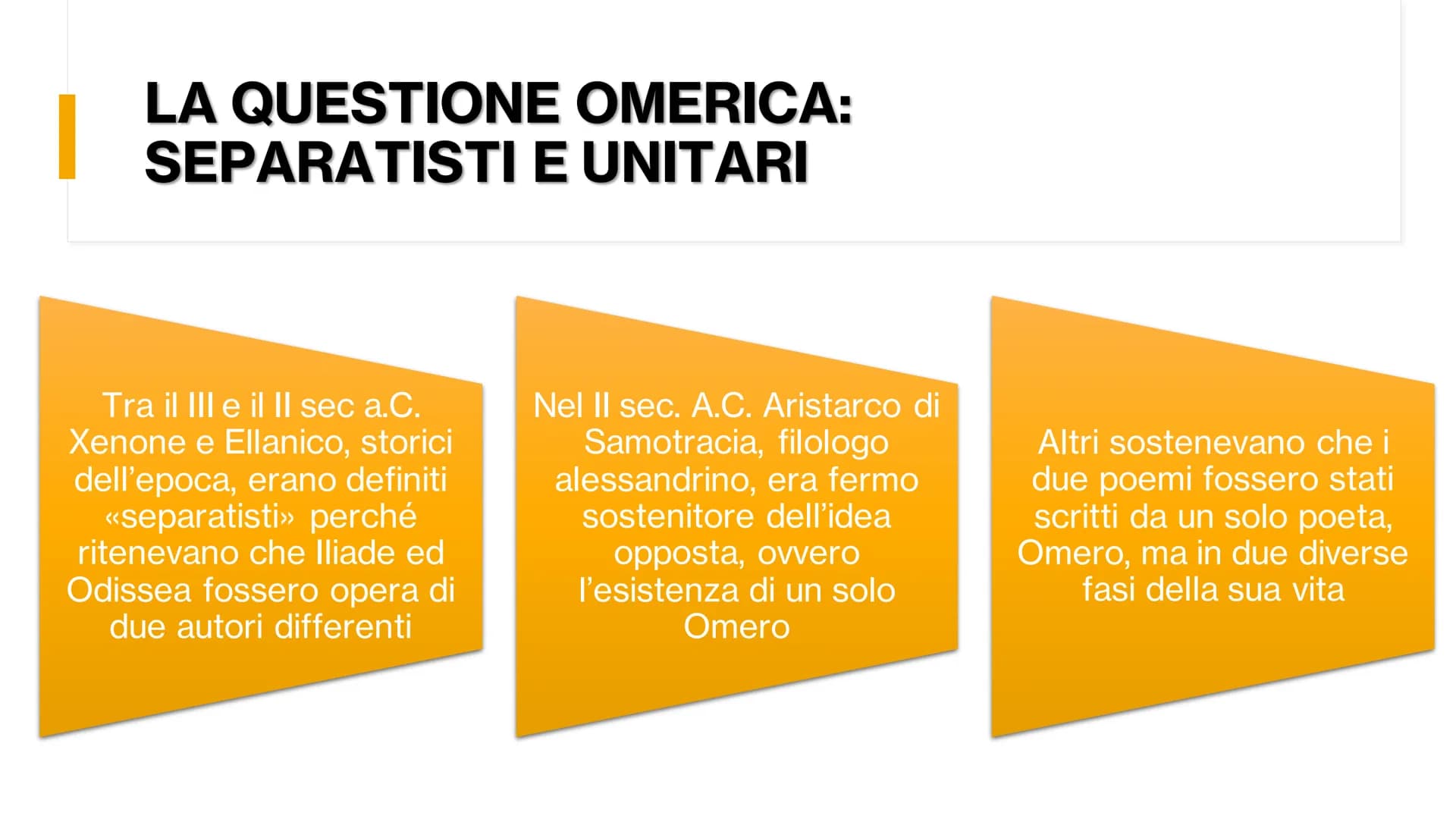 III B
LA
QUESTIONE
OMERICA
BUCCI FABRIZIO
DE FELICE BENEDETTA
N.B. Le informazioni presenti su questa presentazione sono state interamente r