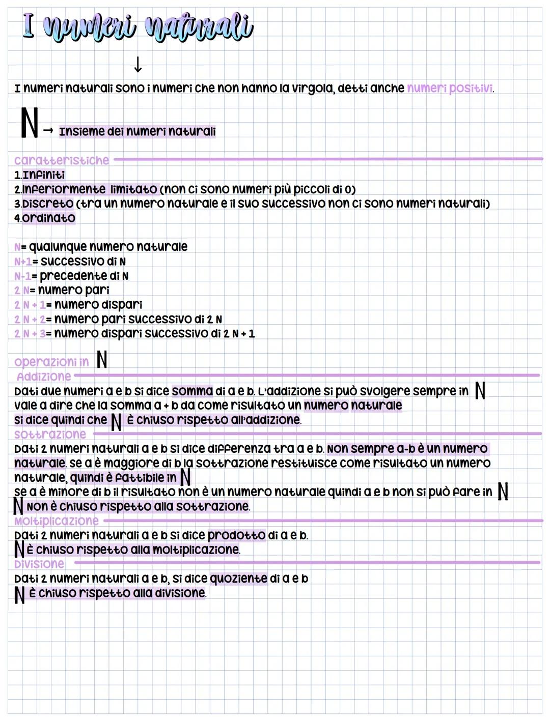 # I neuferi naturali

↓

I numeri naturali sono i numeri che non hanno la virgola, detti anche numeri positivi.

N-

→ Insieme dei numeri na