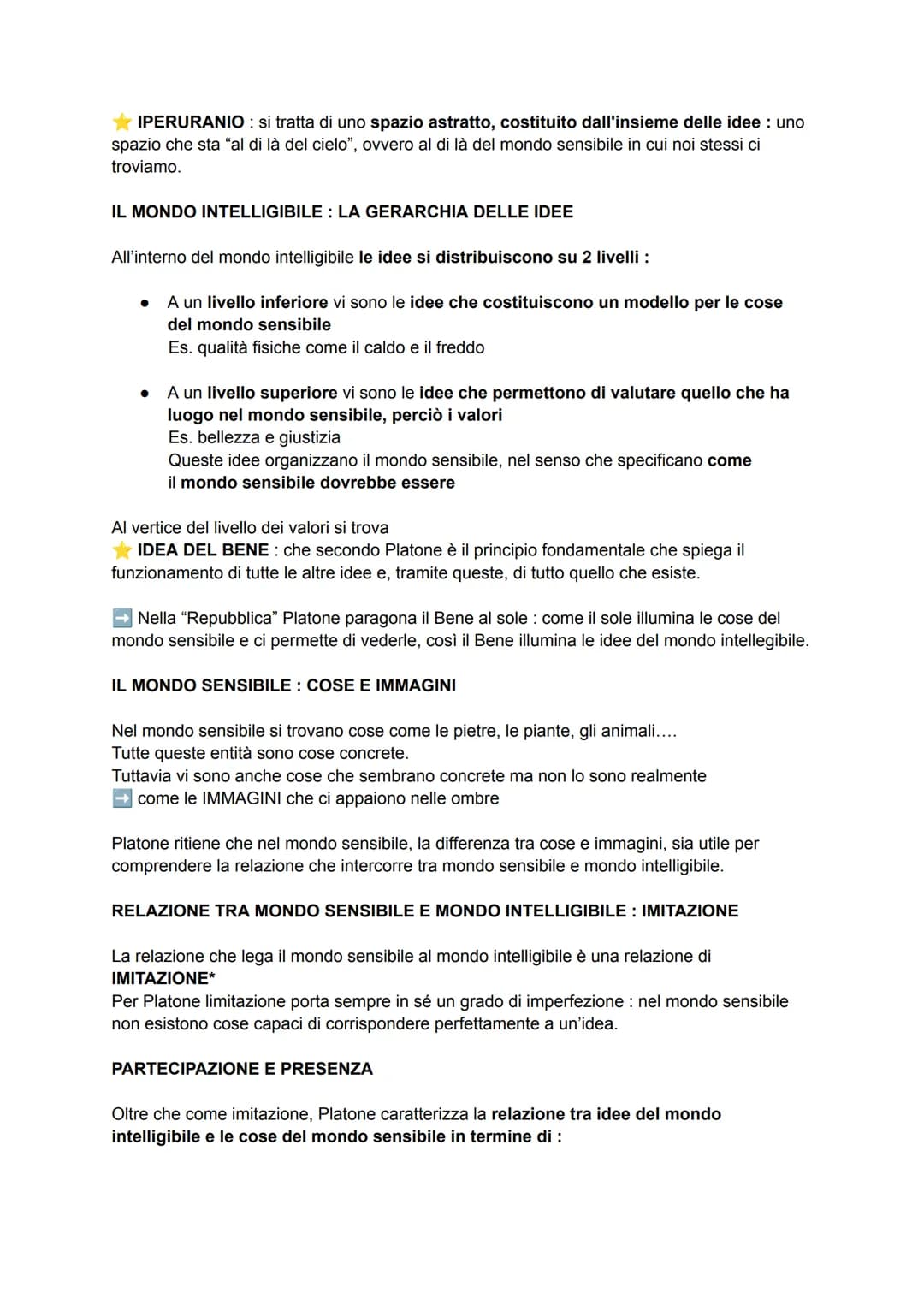 Plapne
MONDO SENSIBILE E INTELLIGIBILE
Platone afferma che le osservazioni che effettuiamo con i nostri occhi non ci permettono di
cogliere 