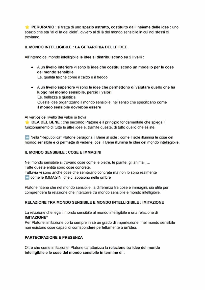 Plapne
MONDO SENSIBILE E INTELLIGIBILE
Platone afferma che le osservazioni che effettuiamo con i nostri occhi non ci permettono di
cogliere 
