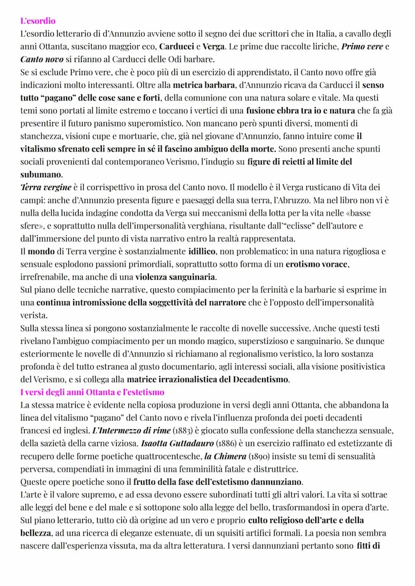 Italiano
Gabriele d'Annunzio
LA VITA
L'esteta
La vita di d'Annunzio può essere considerata una delle sue opere più interessanti:
secondo i p