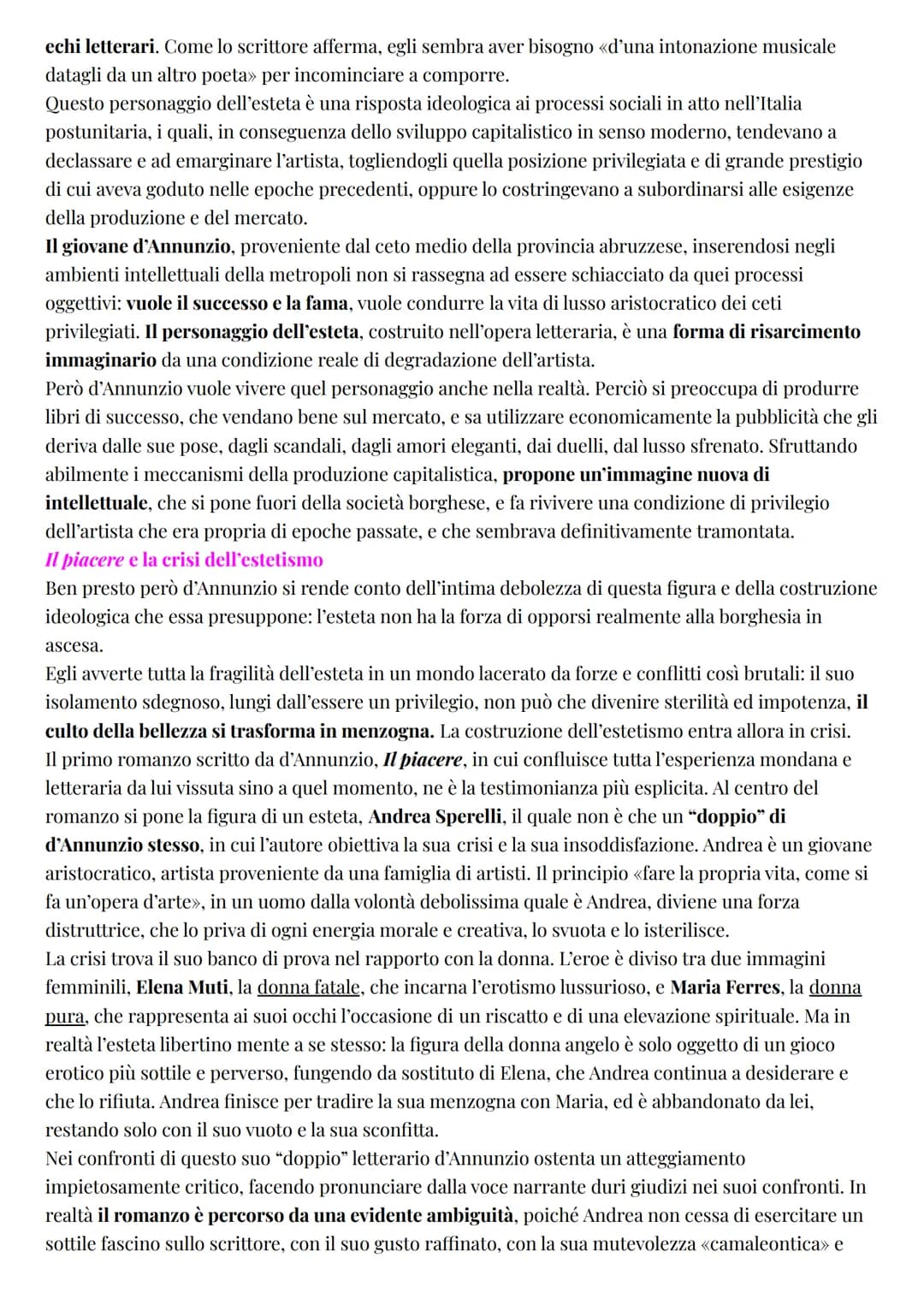 Italiano
Gabriele d'Annunzio
LA VITA
L'esteta
La vita di d'Annunzio può essere considerata una delle sue opere più interessanti:
secondo i p