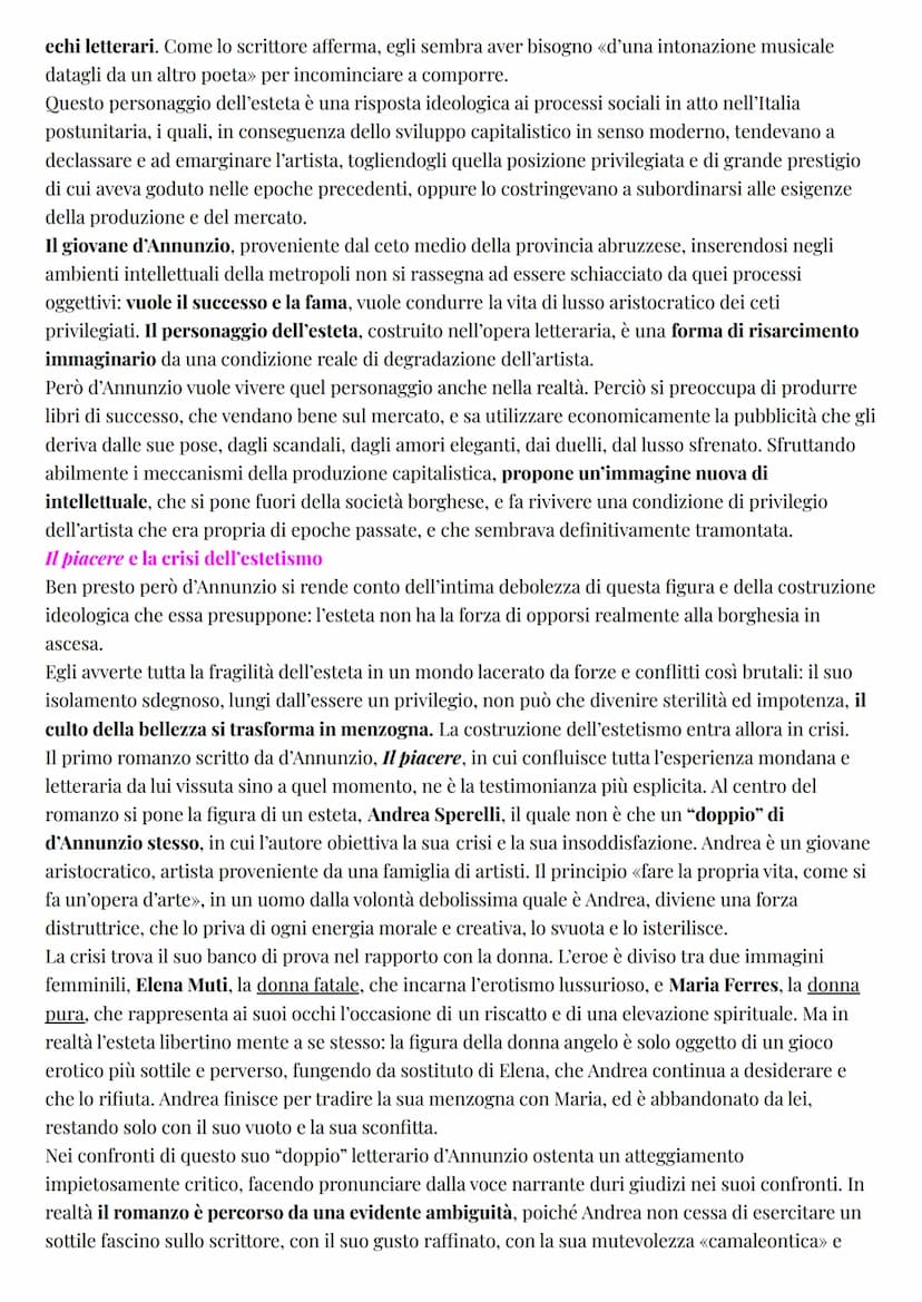 Italiano
Gabriele d'Annunzio
LA VITA
L'esteta
La vita di d'Annunzio può essere considerata una delle sue opere più interessanti:
secondo i p