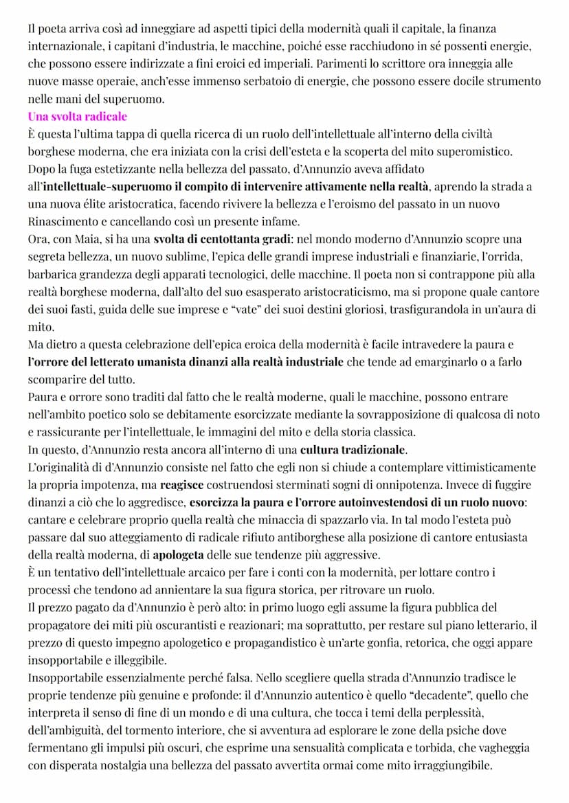Italiano
Gabriele d'Annunzio
LA VITA
L'esteta
La vita di d'Annunzio può essere considerata una delle sue opere più interessanti:
secondo i p