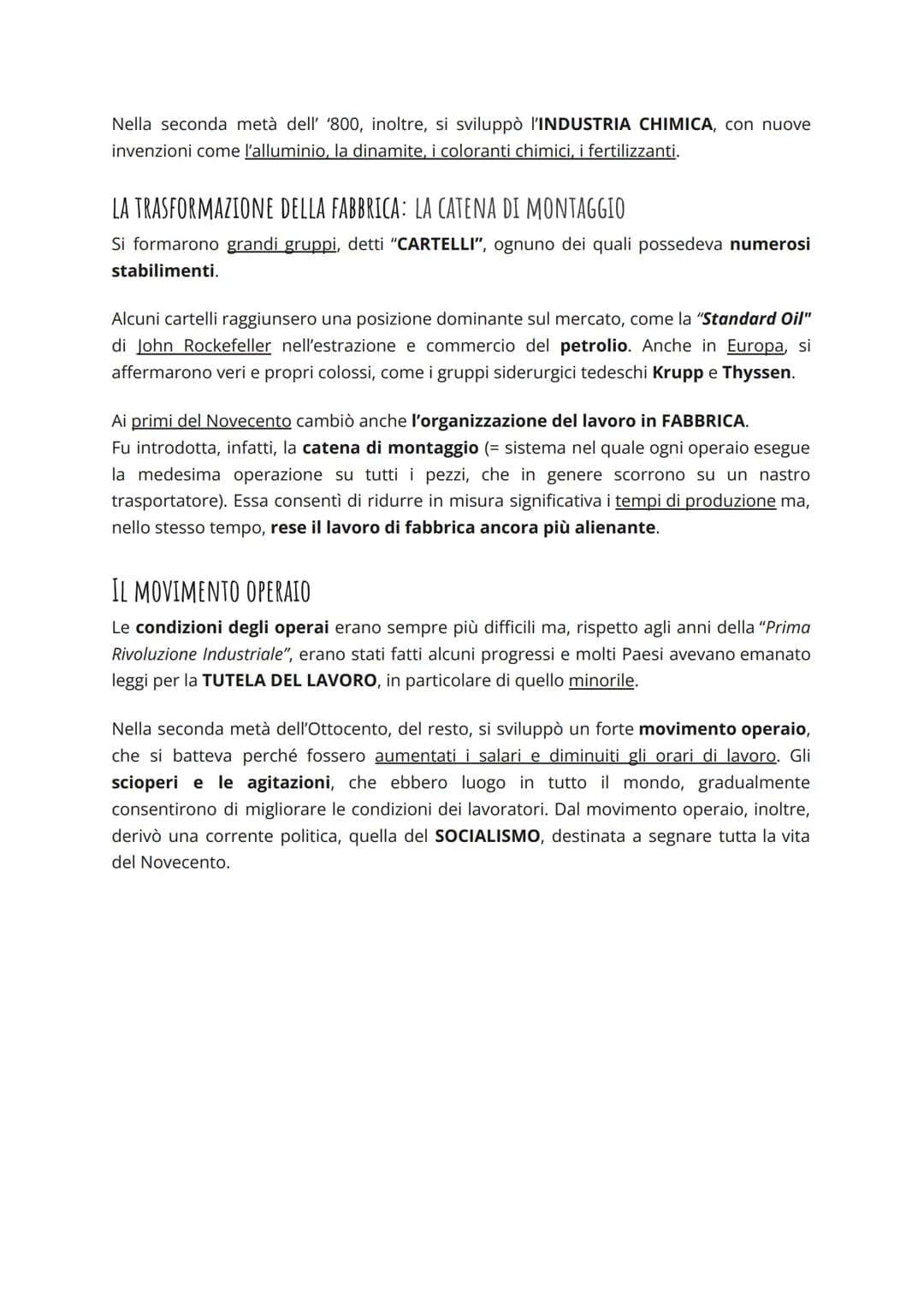 SECONDA RIVOLUZIONE INDUSTRIALE (FINE 800 - INIZIO 900)
INNOVAZIONE, TECNOLOGIA E INDUSTRIA
Nella seconda metà dell'Ottocento in Europa e in