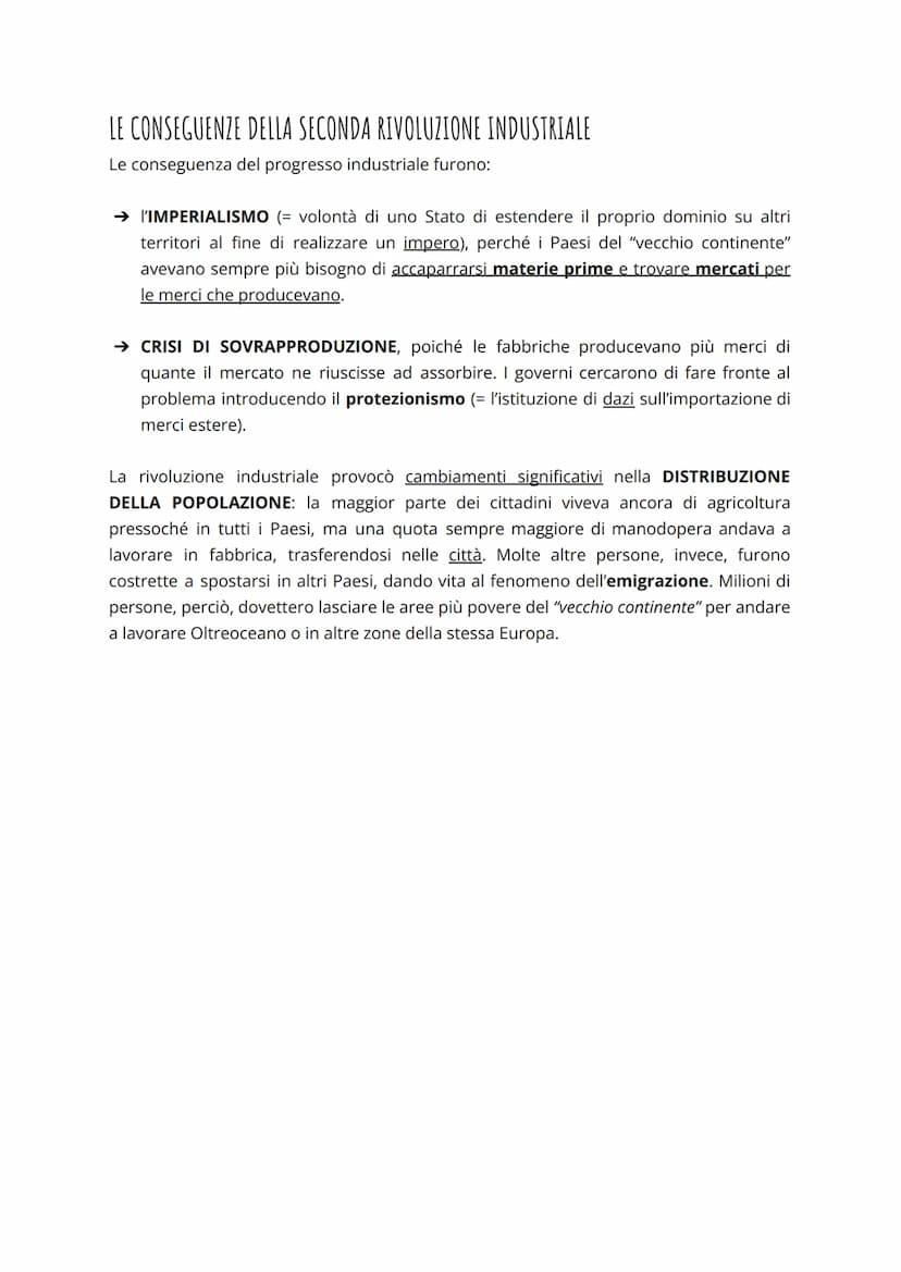 SECONDA RIVOLUZIONE INDUSTRIALE (FINE 800 - INIZIO 900)
INNOVAZIONE, TECNOLOGIA E INDUSTRIA
Nella seconda metà dell'Ottocento in Europa e in