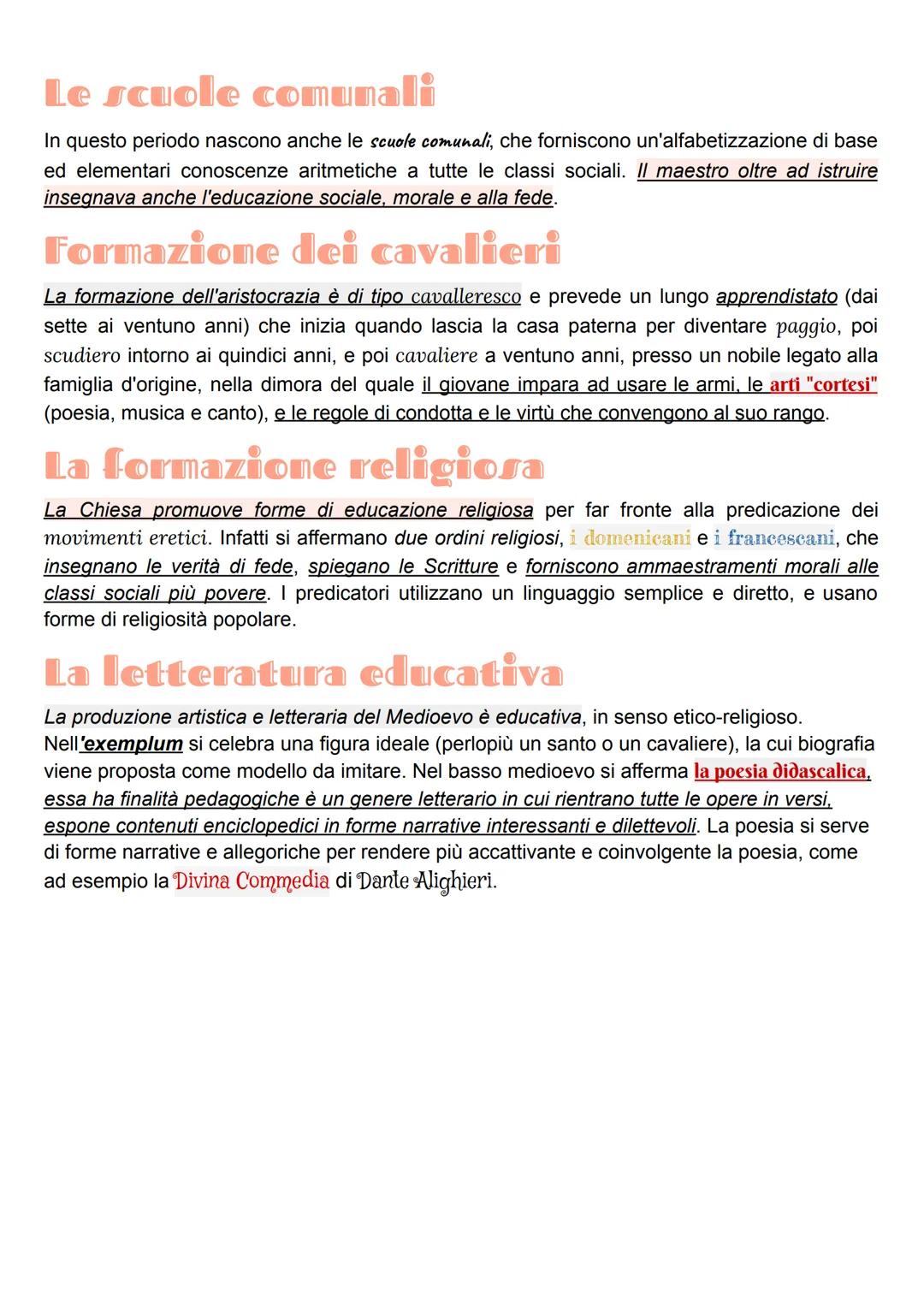 # SCUOLA NEL BASSO MEDIOEVO

Dopo l'anno mille si verificano importanti trasformazioni economiche, politiche e istituzionali
inoltre nascono