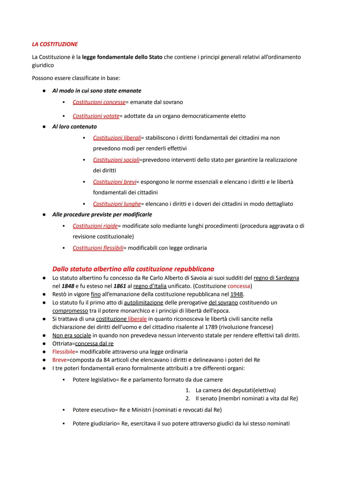 LA COSTITUZIONE
La Costituzione è la legge fondamentale dello Stato che contiene i principi generali relativi all'ordinamento
giuridico
Poss