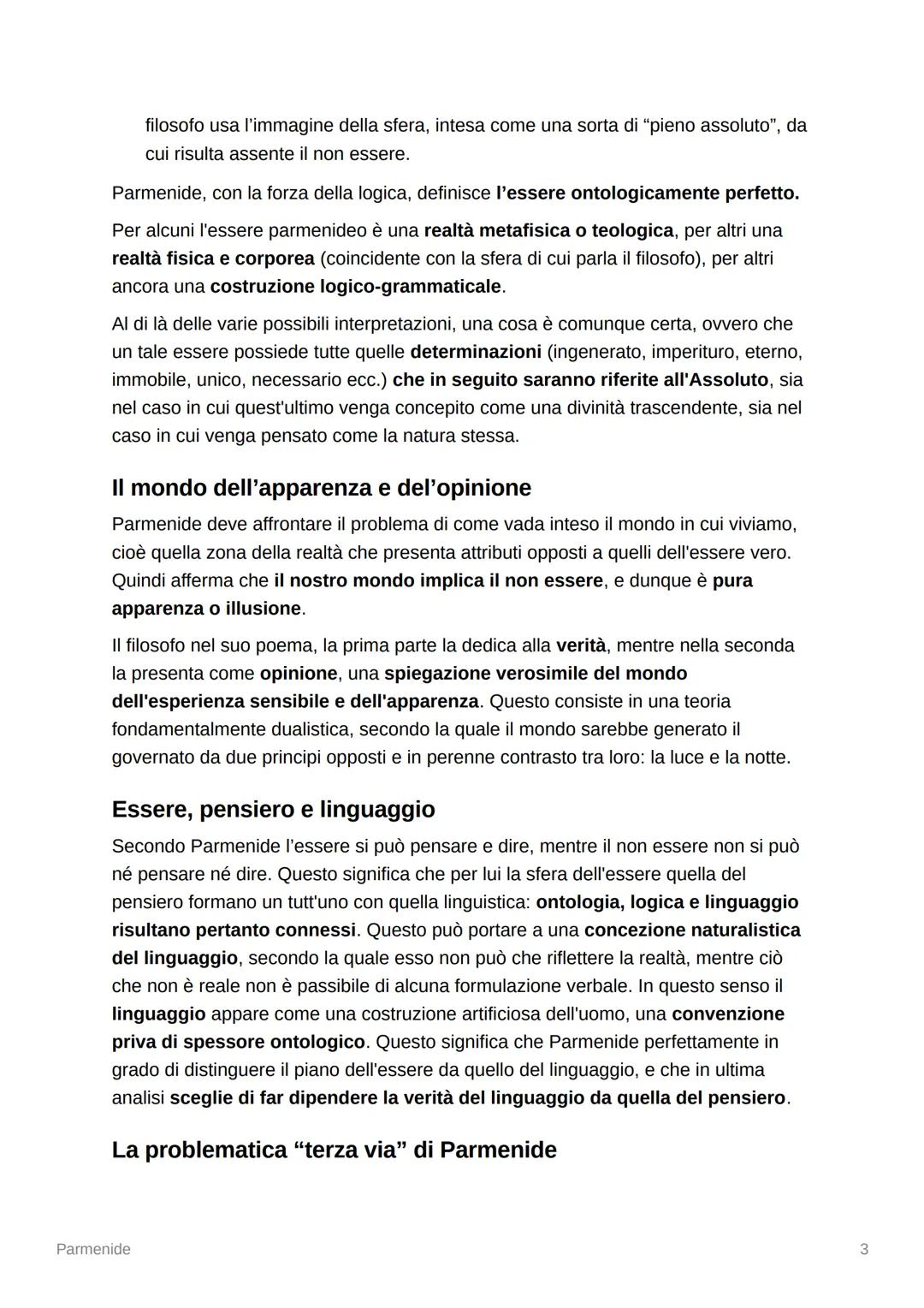 Parmenide
Parmenide si trovava ad Elea, situato vicino Salerno in Campania, oggi chiamata
Velia. Per i greci la verità è rappresentata dalla