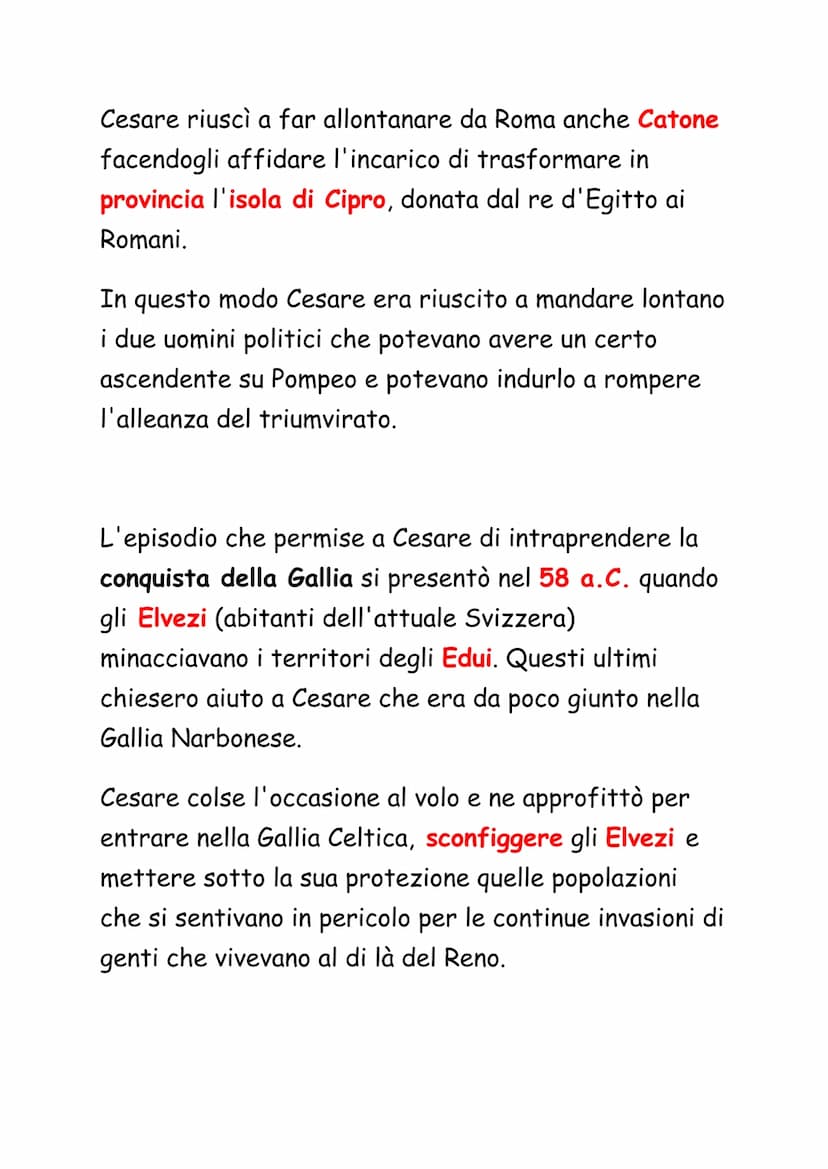 Il primo triumvirato
Nel 60 a.C. a Roma dominavano tre figure
estremamente influenti:
quella di Giulio Cesare beniamino dei popolari;
quella