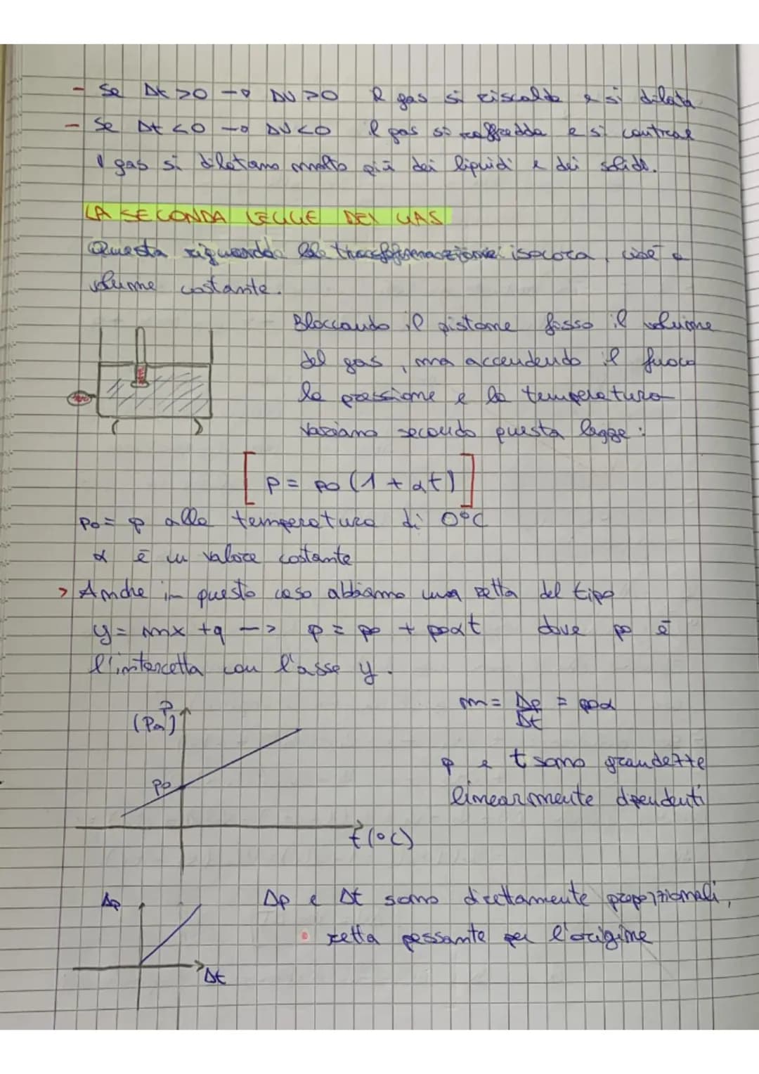 LA PRIMA LEGGE DEI CAS
La prima legge di Gay-Lussac riguarda la trasfor
matiome isobara (passione costante).
I La pressione
P uma forza divi