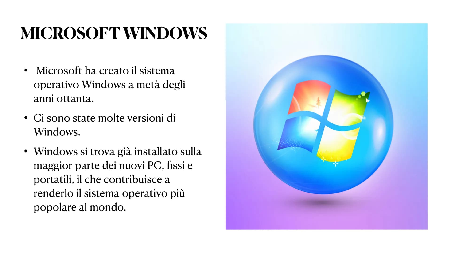 Il sistema operativo Che cos'è un sistema operativo?
In informatica, un sistema operativo è un
software di base adibito a gestire le risorse