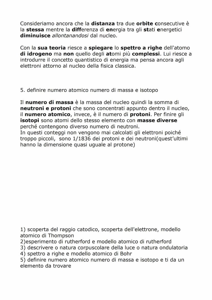 DOMANDE - CHIMICA
1. La scoperta dei raggi catodici e la scoperta dell' elettrone,
modello atomico di Thompson.
I raggi catodici furono scop