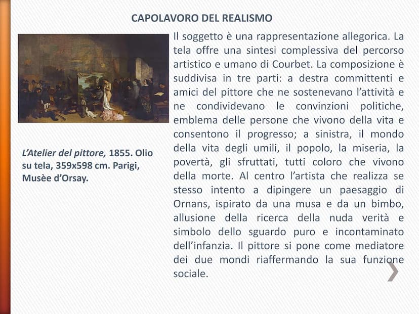 IL REALISMO
La rivoluzione industriale provoca profondi cambiamenti anche dal
punto di vista sociale: i contadini abbandonano le campagne e 