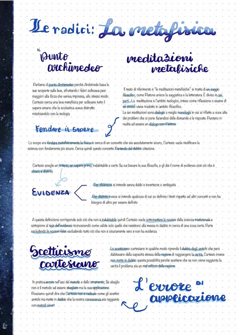 
<p>Con Cartesio abbiamo una nuova fondazione del sapere, diversa dalla tradizione dell'aristotelismo scolastico e dalla magia e dall' astro
