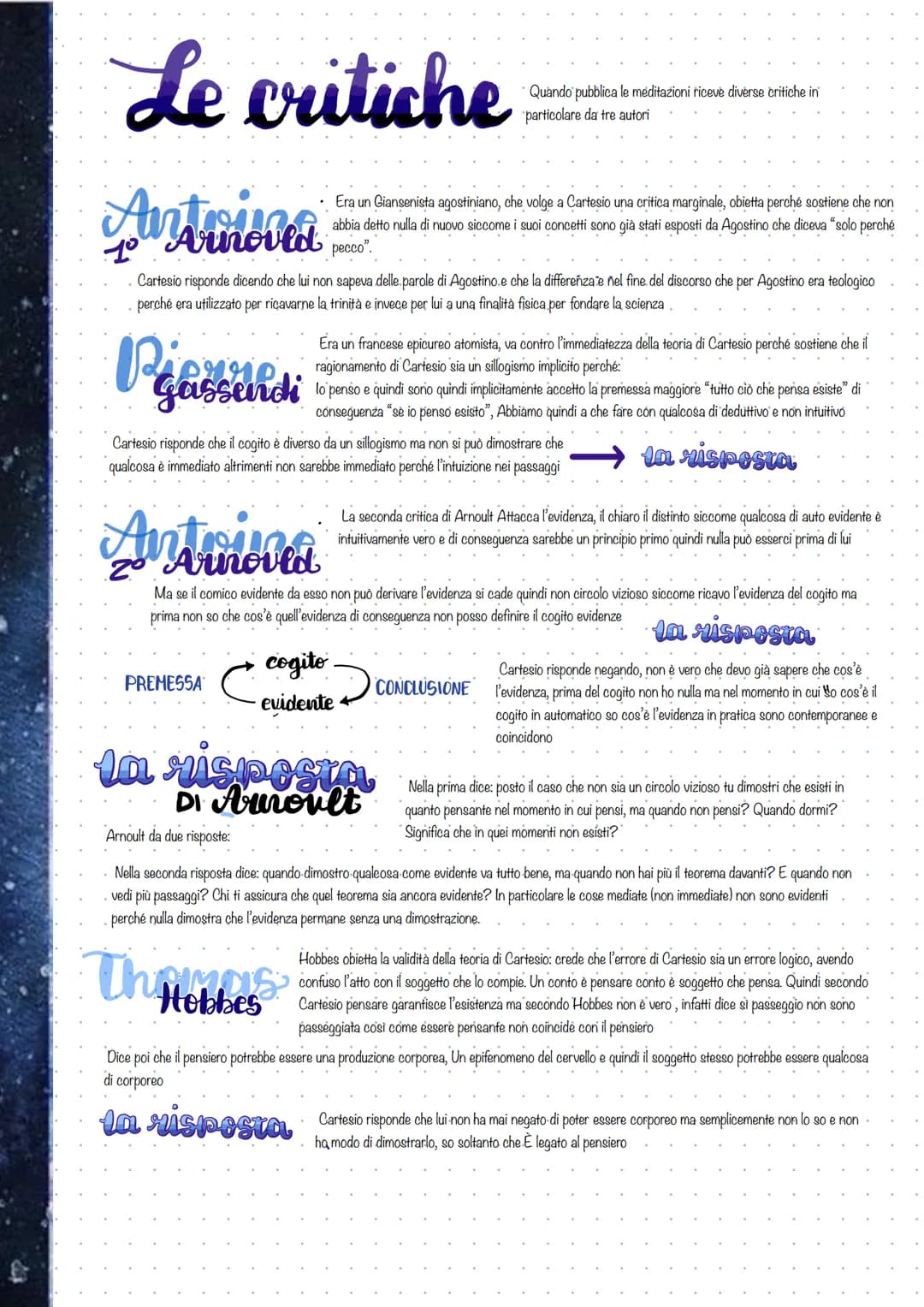 
<p>Con Cartesio abbiamo una nuova fondazione del sapere, diversa dalla tradizione dell'aristotelismo scolastico e dalla magia e dall' astro