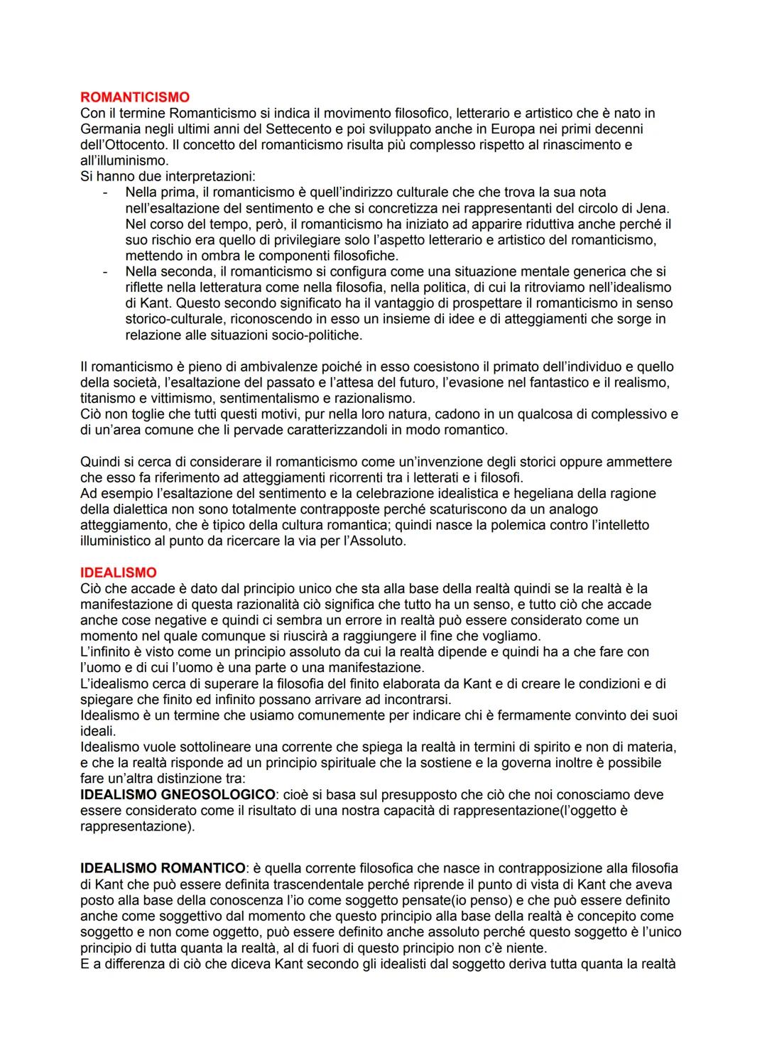 ROMANTICISMO
Con il termine Romanticismo si indica il movimento filosofico, letterario e artistico che è nato in
Germania negli ultimi anni 