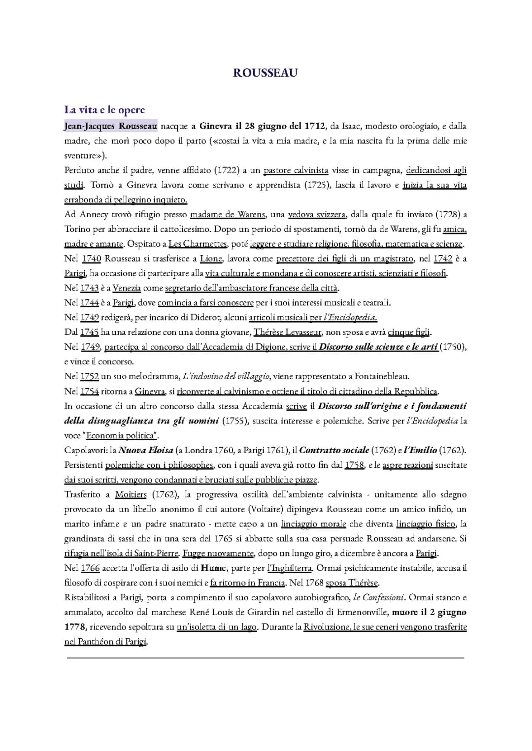 Rousseau filosofia