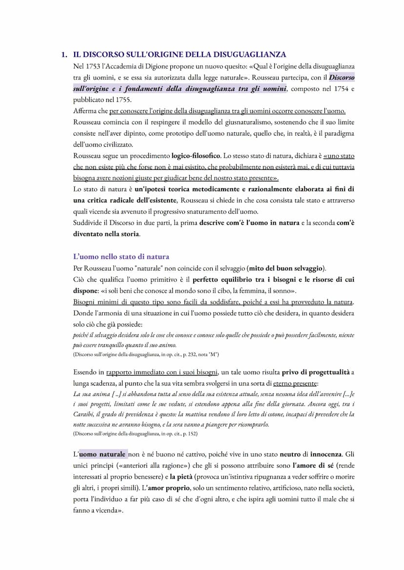 ROUSSEAU
La vita e le opere
Jean-Jacques Rousseau nacque a Ginevra il 28 giugno del 1712, da Isaac, modesto orologiaio, e dalla
madre, che m