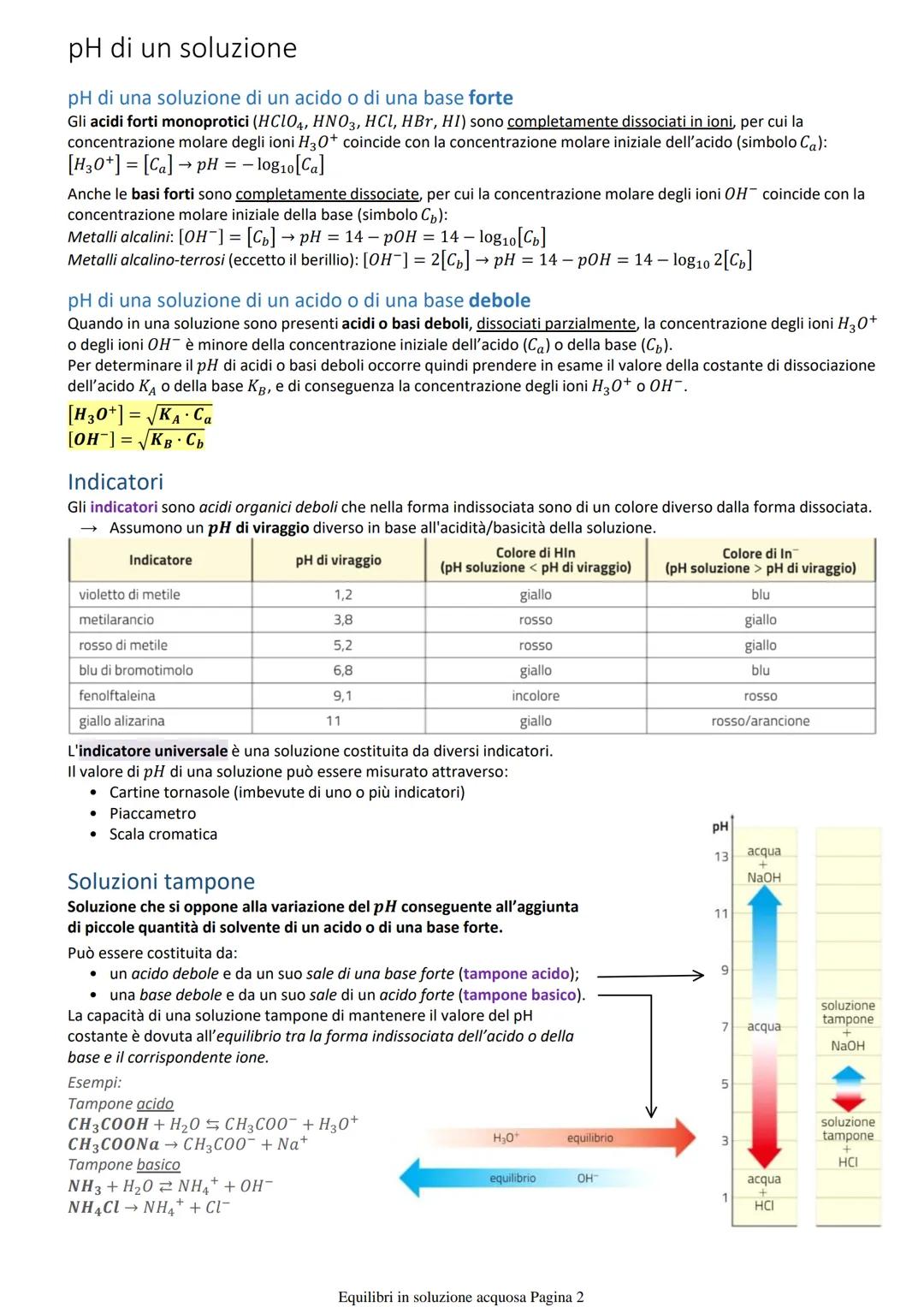 Equilibri in soluzione acquosa
Reazioni di autoionizzazione
L'acqua ha una ridotta conducibilità elettrica, per cui in essa devono essere pr