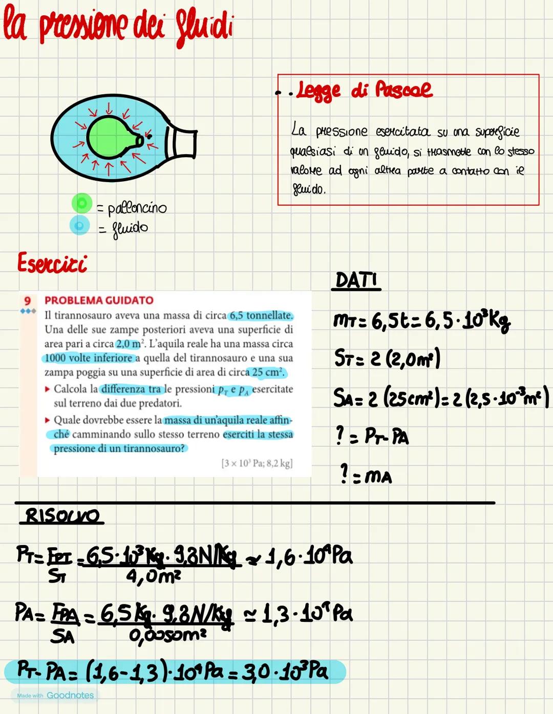 la pressione - P = √₁₂ [N₂ = Pa] -> unità di misuma
bar = 105 Pa
I CASO)
II CASO)
Fp
Made with Goodnotes
=> P=F
=> P=Fy =
ripasso
SOLIDI-for