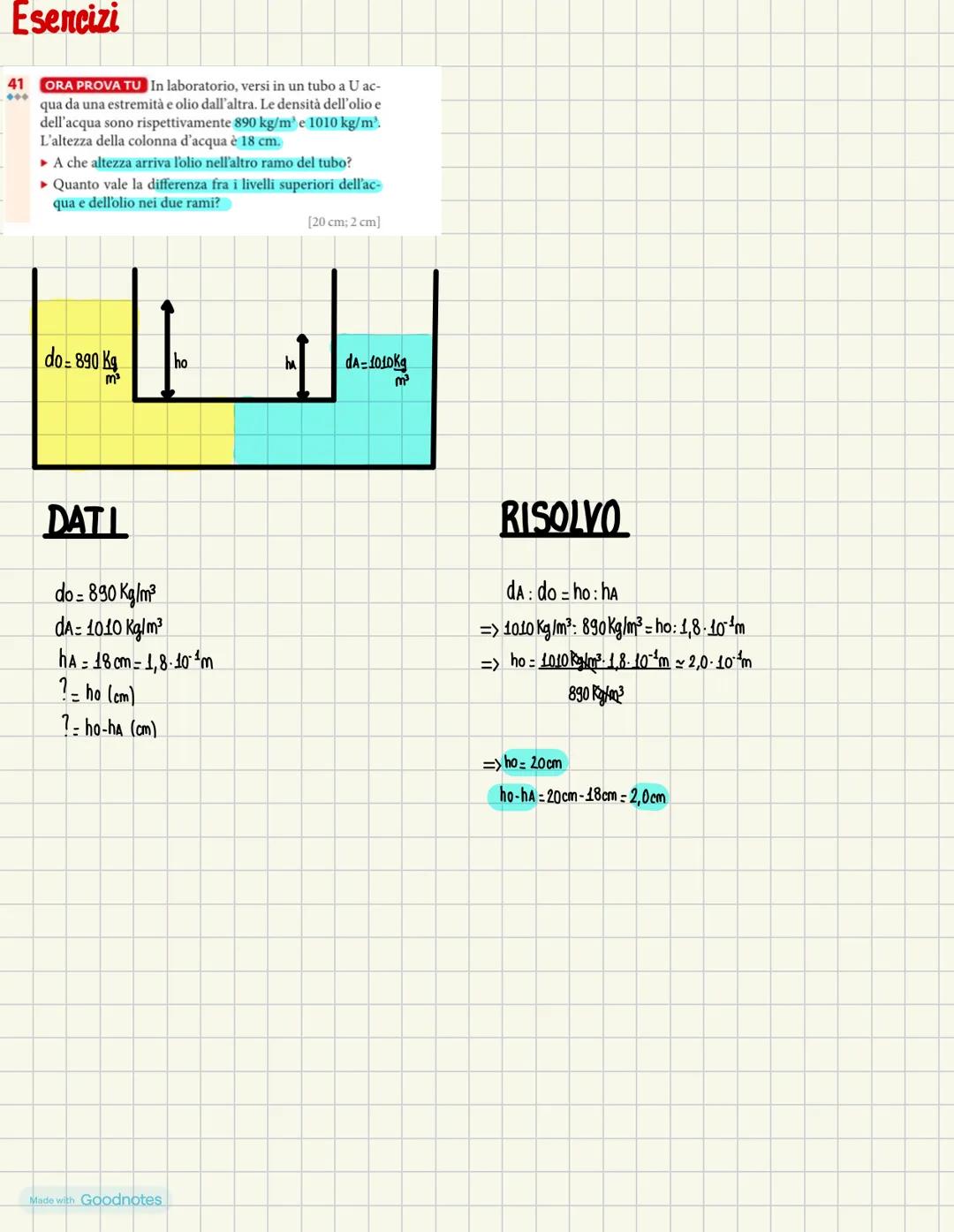 la pressione - P = √₁₂ [N₂ = Pa] -> unità di misuma
bar = 105 Pa
I CASO)
II CASO)
Fp
Made with Goodnotes
=> P=F
=> P=Fy =
ripasso
SOLIDI-for