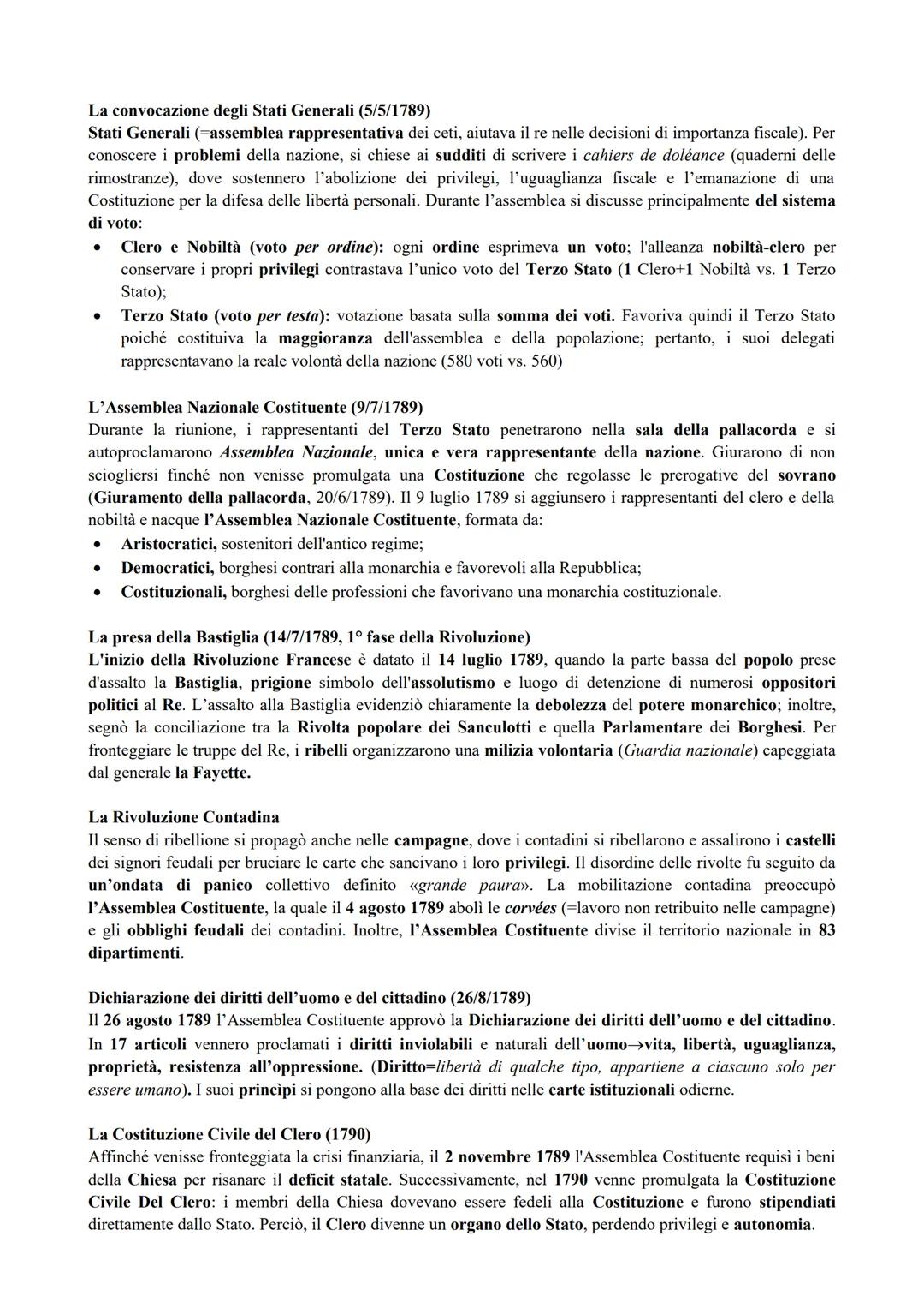 # La Rivoluzione Francese (1789-1799)
Nel corso della seconda metà del Settecento, le ideologie dell'Illuminismo proposero progetti di
trasf