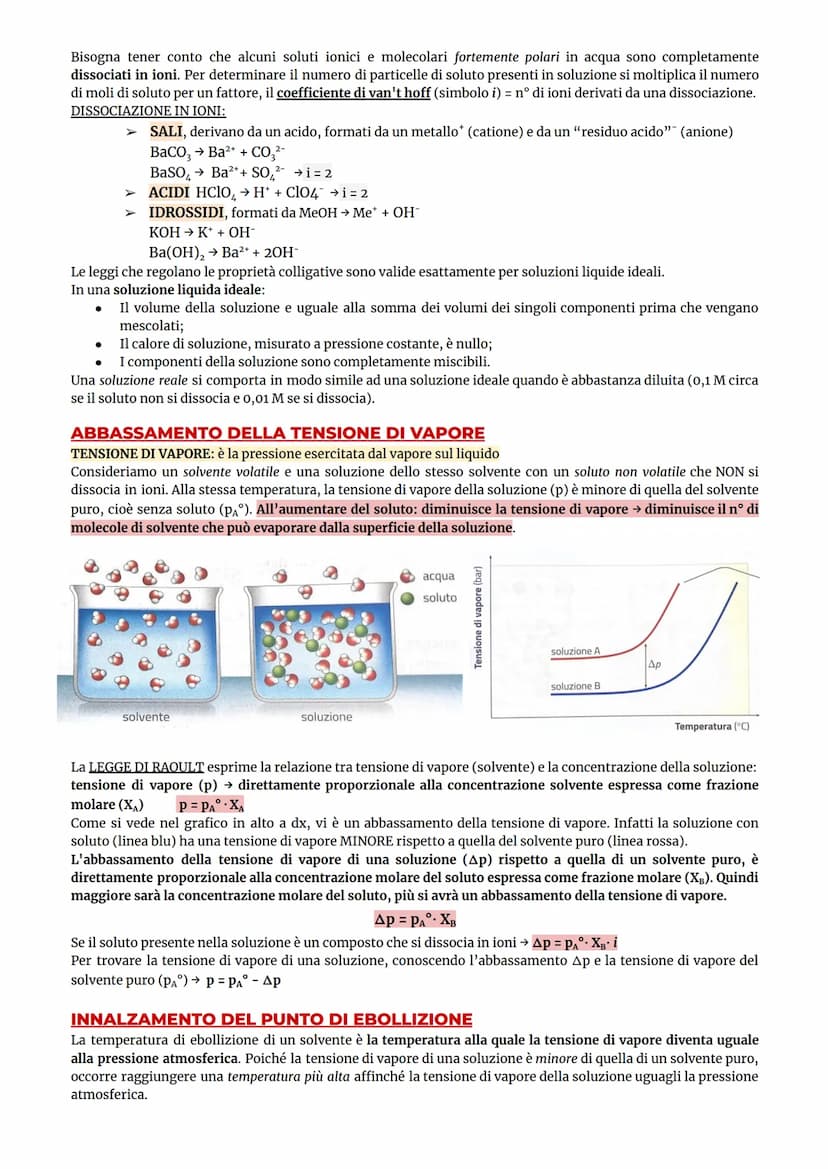 PROPRIETÀ' DELLE SOLUZIONI
ACQUA → SOLVENTE UNIVERSALE (essendo polare può sciogliere molte sostanze e, inoltre, tutti gli esseri
viventi vi