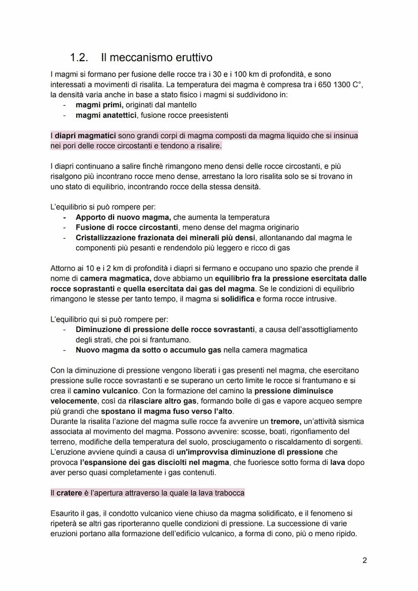 Vulcani:
1. Morfologia e attività
1.1. Definizione e relazioni geologiche
Il magma è meno denso delle rocce da cui deriva e comincia a galle