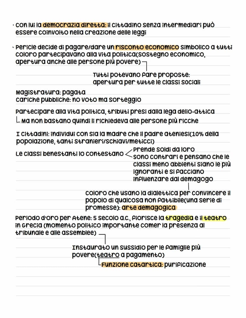 <h2 id="letdipericleschema">L'età di Pericle: schema</h2>
<p>Con le guerre persiane, i Greci diventano consapevoli della loro autorità e del