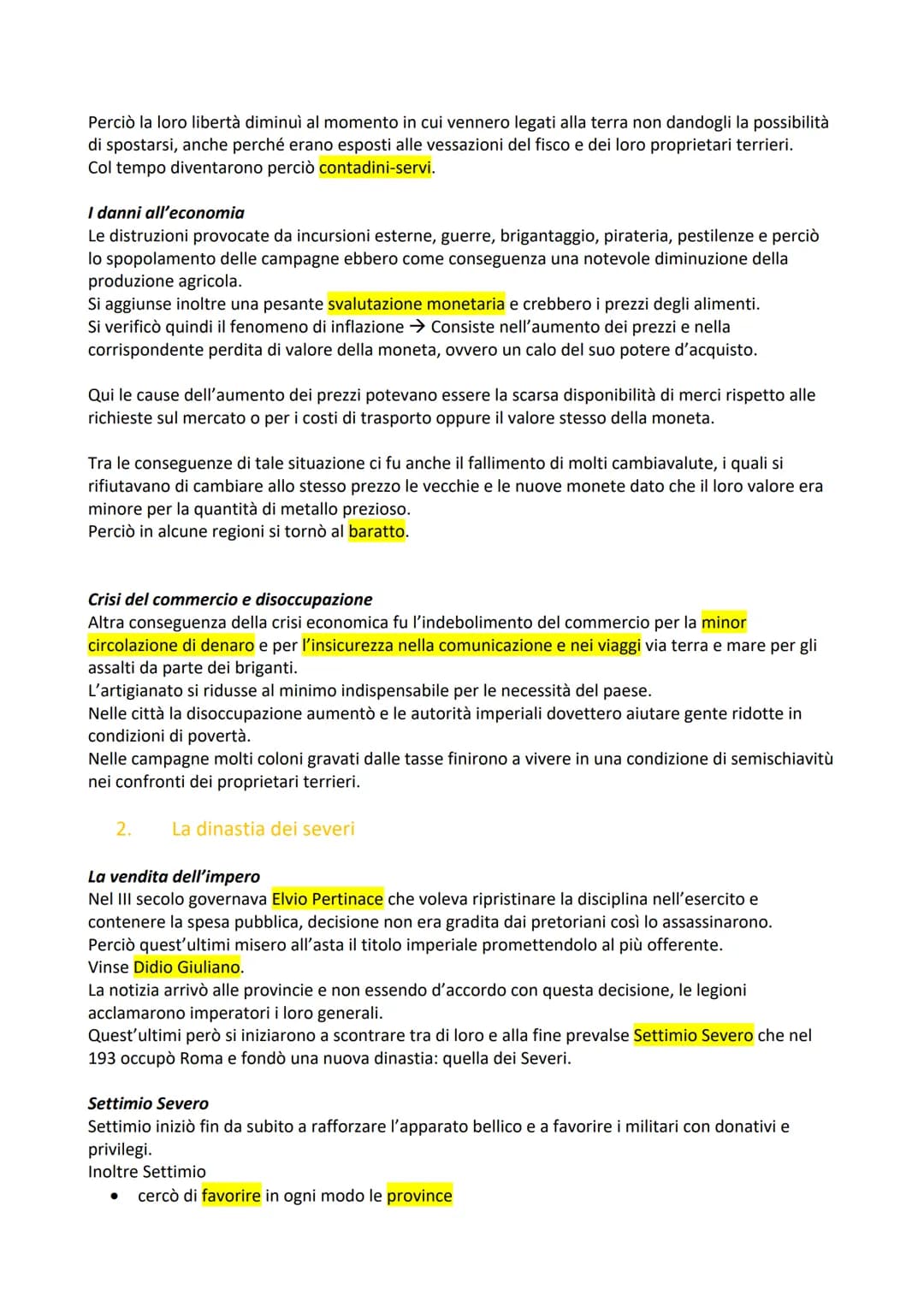 1. Le cause e le conseguenze della crisi
La fine del II secolo e le origini della crisi
Nell'Impero romano, sul finire del II secolo ci fu u