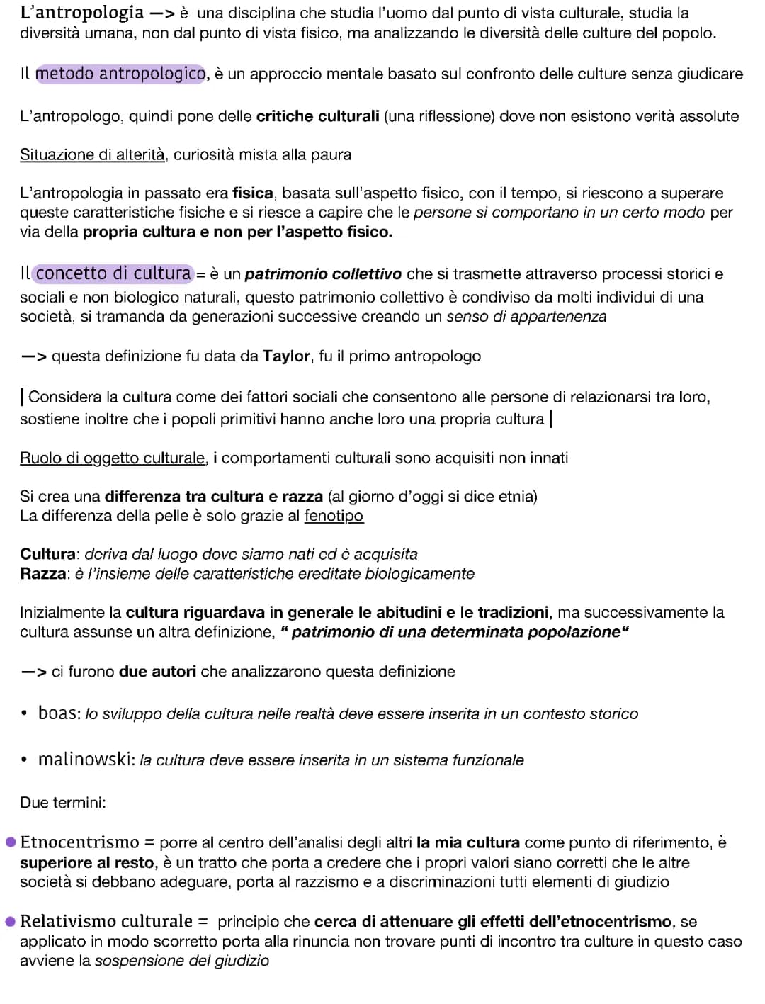 Antropologia Culturale: Concetti, Storia e PDF Utili
