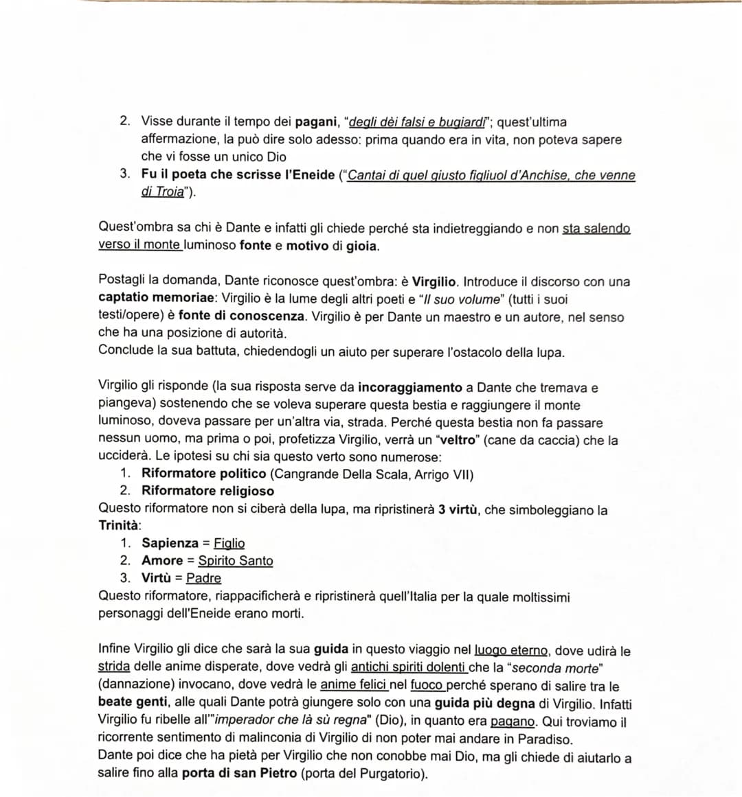 Primo Canto Inferno Analisi PDF e Parafrasi - Selva Oscura e Tre Fiere