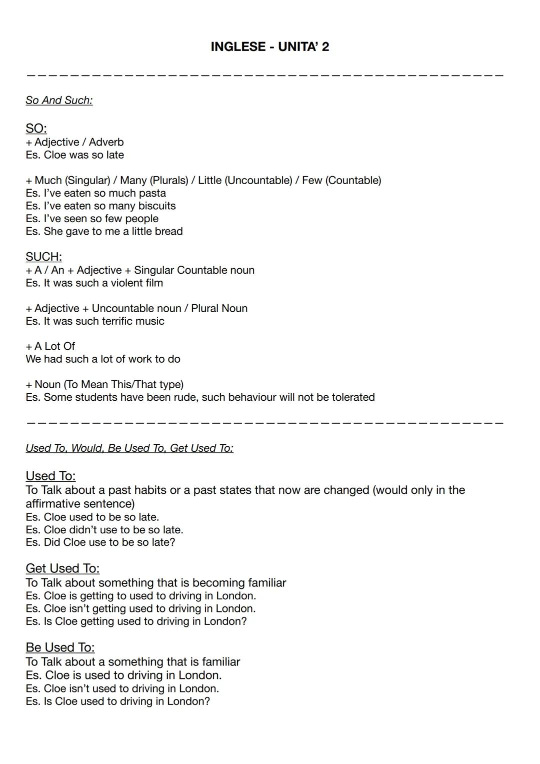 Comprendere Used To, Be Used To, Get Used To - Guida Facile con So e Such